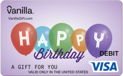 Birthday Balloons Visa Gift Card
