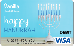 Vanilla Visa Hanukkah Menorah Gift Card