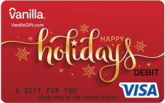Vanilla Visa Happy Holidays Red Gift Card